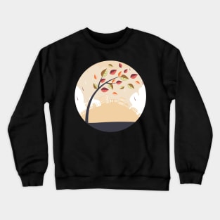 Windy landscape with tree  2 Crewneck Sweatshirt